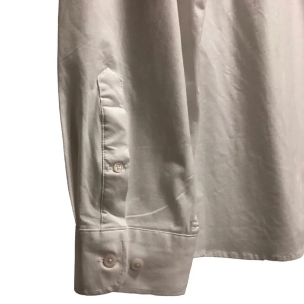 Soft Cloth Button Front Collared Dress Shirt - Picture 10 of 11